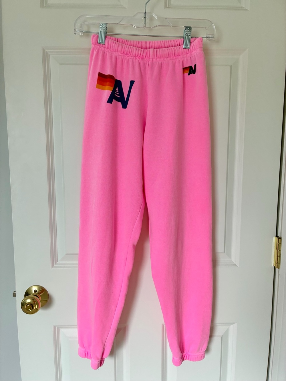 💕Aviator Nation LOGO SWEATPANTS - XS NEON PINK